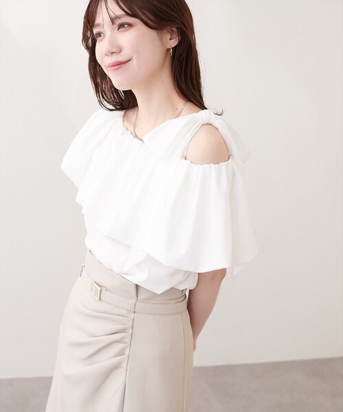 natural couture（ナチュラルクチュール）の「〈mizukoto〉マルチWAYオフショルバルーンTOPS（シャツ/ブラウス・レディース・ラベンダー/その他1/オフホワイト/ブラック/ネイビー・FREE）」の13枚目の写真