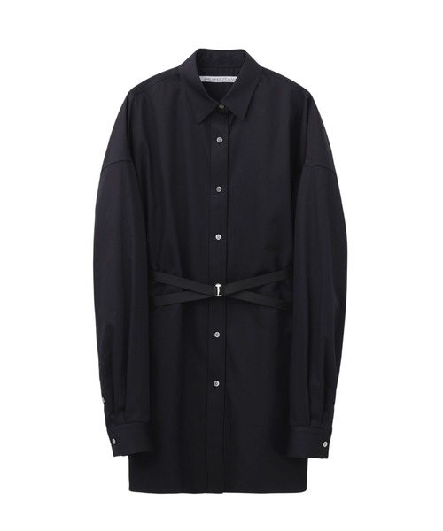JOHN LAWRENCE SULLIVAN（ジョンローレンスサリバン）の「COTTON SATIN OVERSIZED BELTED SHIRT（シャツ/ブラウス・レディース・ブラック/ピンク/ホワイト・SMALL）」の2枚目の写真