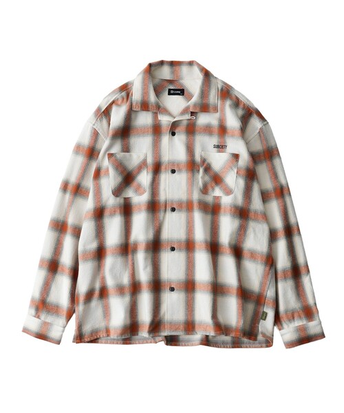 Subciety(サブサエティ)の「Bleach check shirt(シャツ/ブラウス・メンズ・ホワイト/ブラウン・X-LARGE/SMALL/MEDIUM/LARGE)」の3枚目の写真
