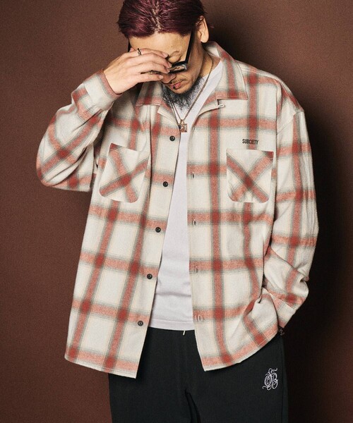 Subciety(サブサエティ)の「Bleach check shirt(シャツ/ブラウス・メンズ・ホワイト/ブラウン・X-LARGE/SMALL/MEDIUM/LARGE)」の5枚目の写真