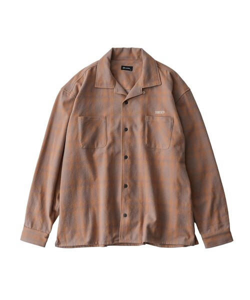Subciety(サブサエティ)の「Bleach check shirt(シャツ/ブラウス・メンズ・ホワイト/ブラウン・X-LARGE/SMALL/MEDIUM/LARGE)」の7枚目の写真