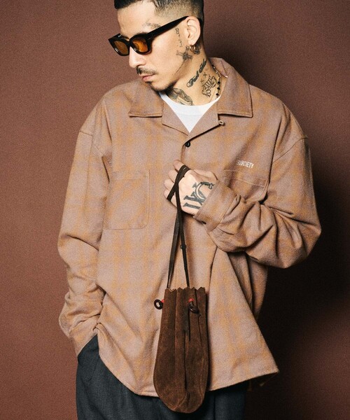 Subciety(サブサエティ)の「Bleach check shirt(シャツ/ブラウス・メンズ・ホワイト/ブラウン・X-LARGE/SMALL/MEDIUM/LARGE)」の9枚目の写真