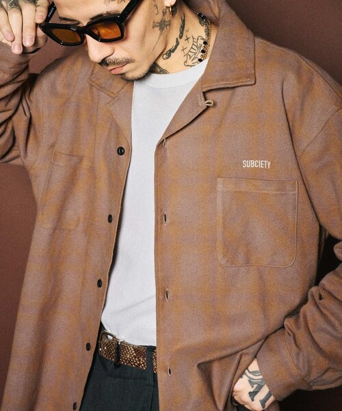 Subciety(サブサエティ)の「Bleach check shirt(シャツ/ブラウス・メンズ・ホワイト/ブラウン・X-LARGE/SMALL/MEDIUM/LARGE)」の12枚目の写真