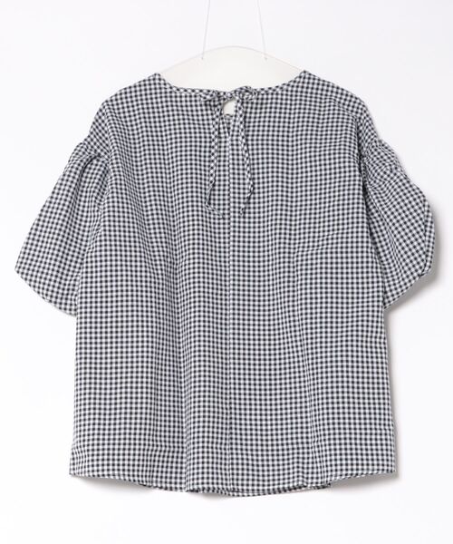 Wonder apartment SELECT(ワンダーアパートメントセレクト)の「【5色展開】パフスリーブバックリボンブラウス(シャツ/ブラウス・レディース・ブラック/ホワイト/チェック/グレー/ベージュ・M)」の6枚目の写真