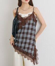 mystic | 【レイヤードスタイルに◎】チェックヘムキャミチュニック(シャツ/ブラウス)