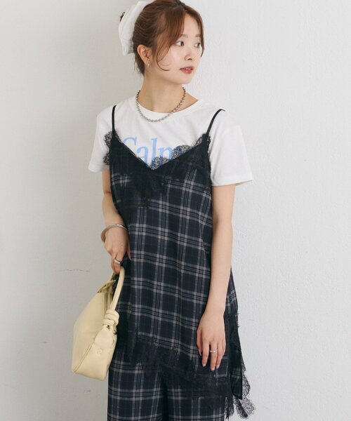 mystic(ミスティック)の「【レイヤードスタイルに◎】チェックヘムキャミチュニック(シャツ/ブラウス・レディース・ブラウン/ブラック・FREE)」の3枚目の写真