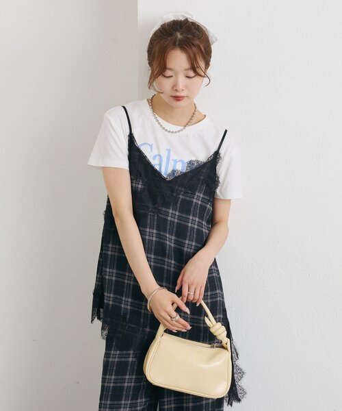mystic(ミスティック)の「【レイヤードスタイルに◎】チェックヘムキャミチュニック(シャツ/ブラウス・レディース・ブラウン/ブラック・FREE)」の4枚目の写真