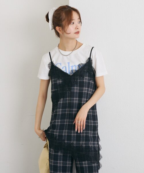 mystic(ミスティック)の「【レイヤードスタイルに◎】チェックヘムキャミチュニック(シャツ/ブラウス・レディース・ブラウン/ブラック・FREE)」の5枚目の写真