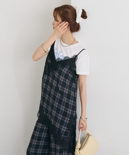 mystic(ミスティック)の「【レイヤードスタイルに◎】チェックヘムキャミチュニック(シャツ/ブラウス・レディース・ブラウン/ブラック・FREE)」の7枚目の写真
