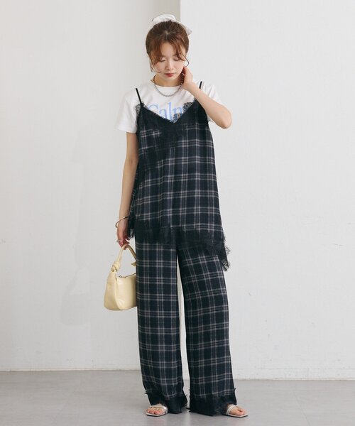mystic(ミスティック)の「【レイヤードスタイルに◎】チェックヘムキャミチュニック(シャツ/ブラウス・レディース・ブラウン/ブラック・FREE)」の9枚目の写真