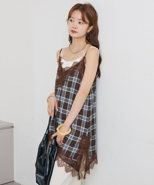 mystic(ミスティック)の「【レイヤードスタイルに◎】チェックヘムキャミチュニック(シャツ/ブラウス・レディース・ブラウン/ブラック・FREE)」の17枚目の写真