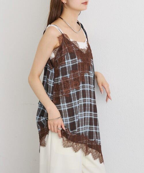 mystic(ミスティック)の「【レイヤードスタイルに◎】チェックヘムキャミチュニック(シャツ/ブラウス・レディース・ブラウン/ブラック・FREE)」の20枚目の写真