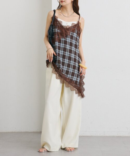 mystic(ミスティック)の「【レイヤードスタイルに◎】チェックヘムキャミチュニック(シャツ/ブラウス・レディース・ブラウン/ブラック・FREE)」の22枚目の写真