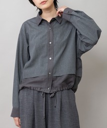 ブロード×シアーリネン レイヤードシャツ