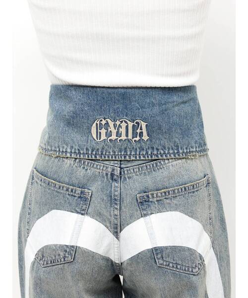 GYDA(ジェイダ)の「ハイウエストTurn Down G Printワイドデニムパンツ(デニムパンツ・レディース・ライトブルー/インディゴブルー・SMALL/MEDIUM)」の19枚目の写真