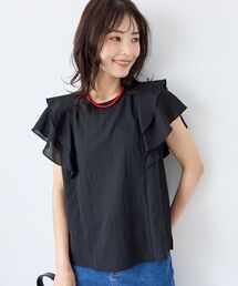 フレンチフレアスリーブブラウス