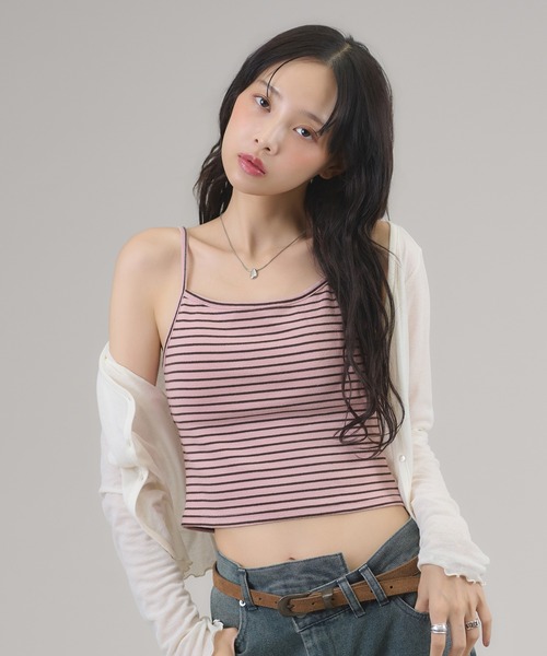 apres jour mignon（アプレジュールミニョン）の「カップ付きアソートキャミ（キャミソール・レディース・ブルー/ブルー系その他/ネイビー/オフホワイト/ピンク/ブルー系その他2・フリー/LARGE）」の20枚目の写真