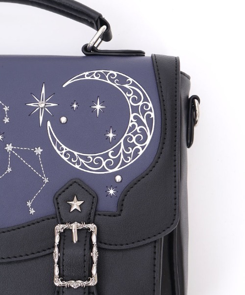 axes femme(アクシーズファム)の「月星箔押しフラップサッチェル(ショルダーバッグ・レディース・ブラック/ネイビー・FREE)」の8枚目の写真