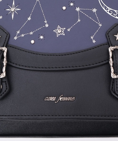 axes femme(アクシーズファム)の「月星箔押しフラップサッチェル(ショルダーバッグ・レディース・ブラック/ネイビー・FREE)」の9枚目の写真