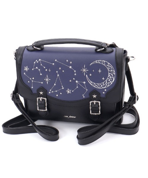 axes femme(アクシーズファム)の「月星箔押しフラップサッチェル(ショルダーバッグ・レディース・ブラック/ネイビー・FREE)」の11枚目の写真