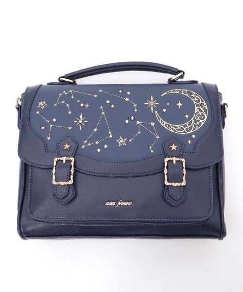 axes femme(アクシーズファム)の「月星箔押しフラップサッチェル(ショルダーバッグ・レディース・ブラック/ネイビー・FREE)」の15枚目の写真