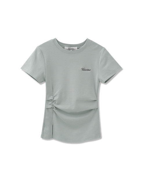 Vivacious(ビバシャス)の「ロイタックシャーリングT_4Colors(Tシャツ/カットソー・レディース・ブラック/チャコール/ブルーグレー/ホワイト・SMALL/MEDIUM)」の3枚目の写真