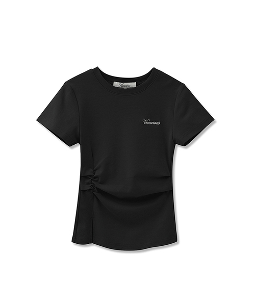 Vivacious(ビバシャス)の「ロイタックシャーリングT_4Colors(Tシャツ/カットソー・レディース・ブラック/チャコール/ブルーグレー/ホワイト・SMALL/MEDIUM)」の1枚目の写真