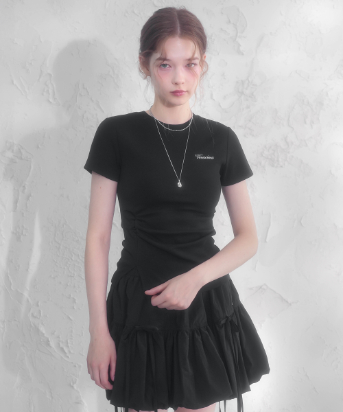 Vivacious(ビバシャス)の「ロイタックシャーリングT_4Colors(Tシャツ/カットソー・レディース・ブラック/チャコール/ブルーグレー/ホワイト・SMALL/MEDIUM)」の8枚目の写真