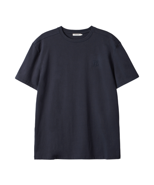 WOOALONG（ウアロン）の「Basic cotton regular t-shirts -CHARCOAL（Tシャツ/カットソー・メンズ・チャコール・LARGE/MEDIUM）」の2枚目の写真