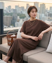 【DELI by】ゆるシルエット半袖ロングTシャツワンピース
