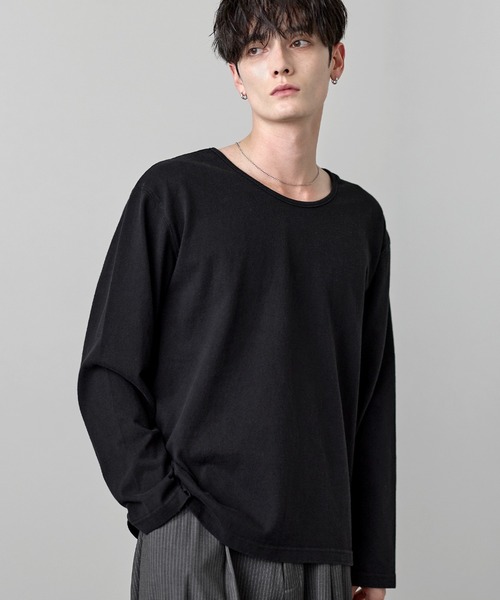 ASTRONOMY(アストロノミー)の「Compact Cotton Crew&U-Neck L/S Tee(Tシャツ/カットソー・メンズ・ブラウン系/ブラウン/グレー系/ブラック系/ブラック/ホワイト/チャコール/ホワイト系・XL/S/L/M)」の4枚目の写真