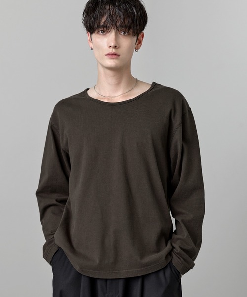 ASTRONOMY(アストロノミー)の「Compact Cotton Crew&U-Neck L/S Tee(Tシャツ/カットソー・メンズ・ブラウン系/ブラウン/グレー系/ブラック系/ブラック/ホワイト/チャコール/ホワイト系・XL/S/L/M)」の8枚目の写真