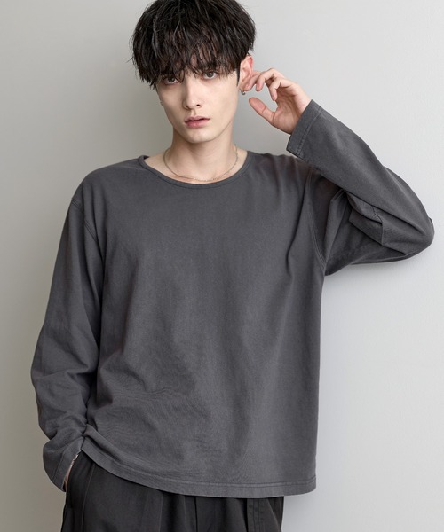 ASTRONOMY(アストロノミー)の「Compact Cotton Crew&U-Neck L/S Tee(Tシャツ/カットソー・メンズ・ブラウン系/ブラウン/グレー系/ブラック系/ブラック/ホワイト/チャコール/ホワイト系・XL/S/L/M)」の10枚目の写真
