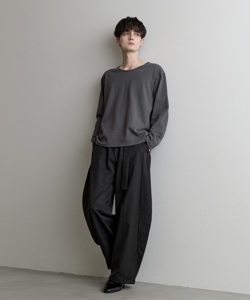 ASTRONOMY(アストロノミー)の「Compact Cotton Crew&U-Neck L/S Tee(Tシャツ/カットソー・メンズ・ブラウン系/ブラウン/グレー系/ブラック系/ブラック/ホワイト/チャコール/ホワイト系・XL/S/L/M)」の12枚目の写真