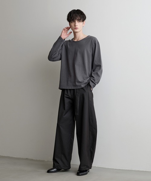 ASTRONOMY(アストロノミー)の「Compact Cotton Crew&U-Neck L/S Tee(Tシャツ/カットソー・メンズ・ブラウン系/ブラウン/グレー系/ブラック系/ブラック/ホワイト/チャコール/ホワイト系・XL/S/L/M)」の14枚目の写真