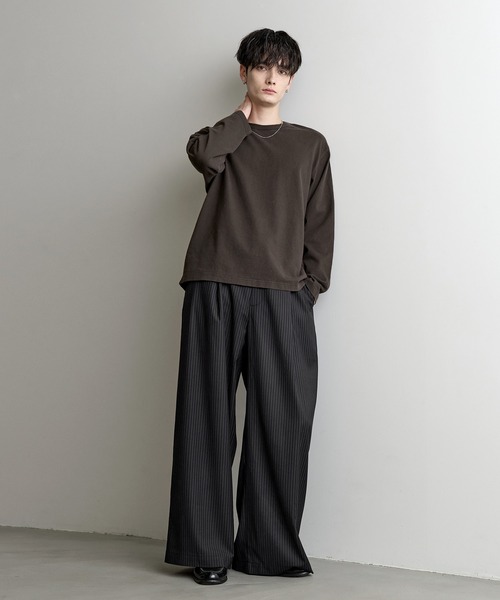 ASTRONOMY(アストロノミー)の「Compact Cotton Crew&U-Neck L/S Tee(Tシャツ/カットソー・メンズ・ブラウン系/ブラウン/グレー系/ブラック系/ブラック/ホワイト/チャコール/ホワイト系・XL/S/L/M)」の19枚目の写真