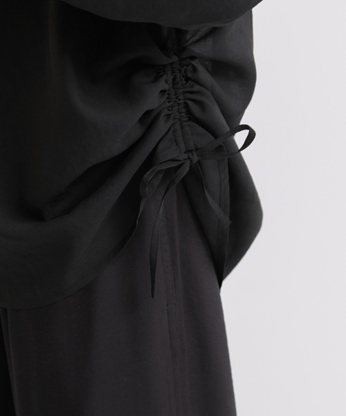 le cercle ADAM ET ROPE'（ルセルクルアダムエロペ）の「サイドギャザーシアーシャツ（シャツ/ブラウス・レディース・サックスブルー/ブラック/ホワイト・FREE）」の21枚目の写真