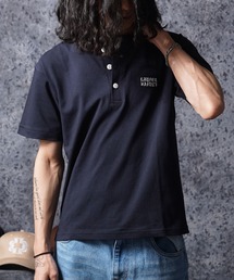 【Laufer】ボトルラベル クロップド ヘンリーネックTシャツ / バックプリント＆胸刺繍 ユニセックス