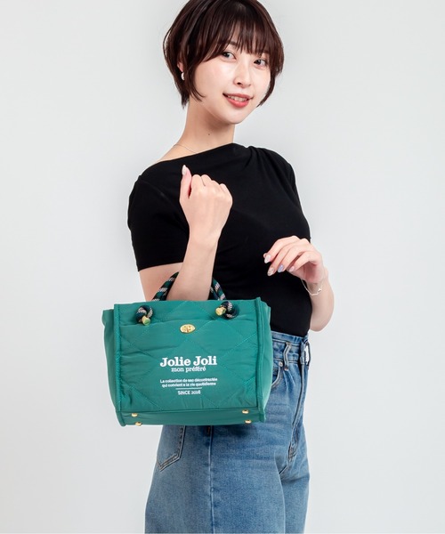 Jolie Joli（ジョリージョリ）の「【Jolie Joli/ジョリージョリ】トートバッグ　2WAY　ショルダーバッグ　ロゴ（トートバッグ・レディース・グリーン/ライトピンク/ベージュ系その他/ブラック/グレー/ネイビー・FREE）」の20枚目の写真