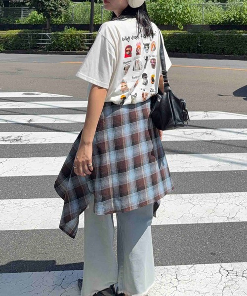 AS KNOW AS plus（アズノゥアズプラス）の「☆たくさんネコミーム 胸元ワンポイントロゴ刺繍Tシャツ【UNISEX ITEM】（Tシャツ/カットソー・レディース・ライトピンク/スミクロ/オフホワイト・FREE）」の22枚目の写真