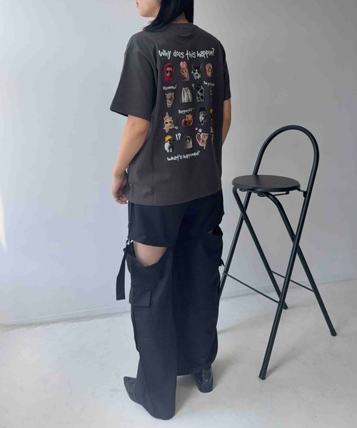 AS KNOW AS plus（アズノゥアズプラス）の「☆たくさんネコミーム 胸元ワンポイントロゴ刺繍Tシャツ【UNISEX ITEM】（Tシャツ/カットソー・レディース・ライトピンク/スミクロ/オフホワイト・FREE）」の12枚目の写真