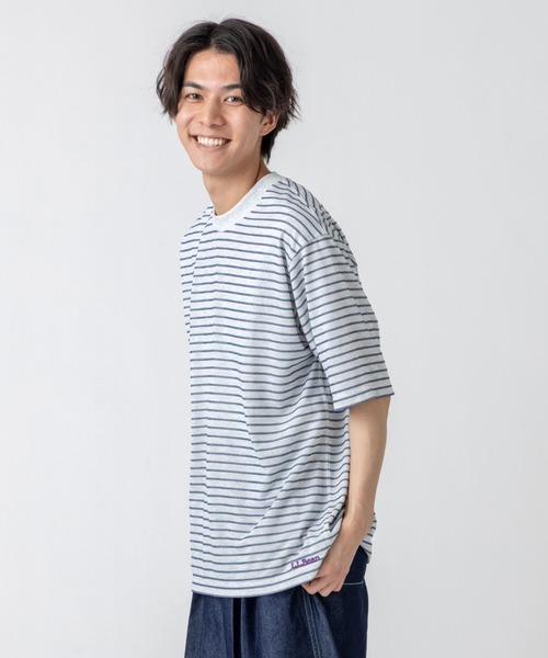 L.L.Bean(エルエルビーン)の「【JAPAN EDITION】クリントン・ストライプ・ティ(Tシャツ/カットソー・メンズ・ブルー系その他/グレー系その他・MEDIUM/SMALL/LARGE)」の4枚目の写真