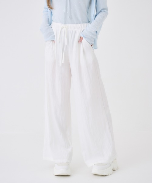 Rmine(アールマイン)の「ウエストリボンリラックスワイドパンツ(その他パンツ・レディース・ホワイト/ピンク・SMALL)」の2枚目の写真