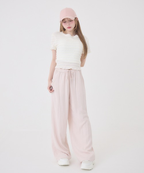 Rmine(アールマイン)の「ウエストリボンリラックスワイドパンツ(その他パンツ・レディース・ホワイト/ピンク・SMALL)」の7枚目の写真