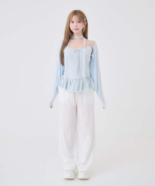 Rmine(アールマイン)の「ウエストリボンリラックスワイドパンツ(その他パンツ・レディース・ホワイト/ピンク・SMALL)」の18枚目の写真