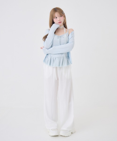 Rmine(アールマイン)の「ウエストリボンリラックスワイドパンツ(その他パンツ・レディース・ホワイト/ピンク・SMALL)」の22枚目の写真