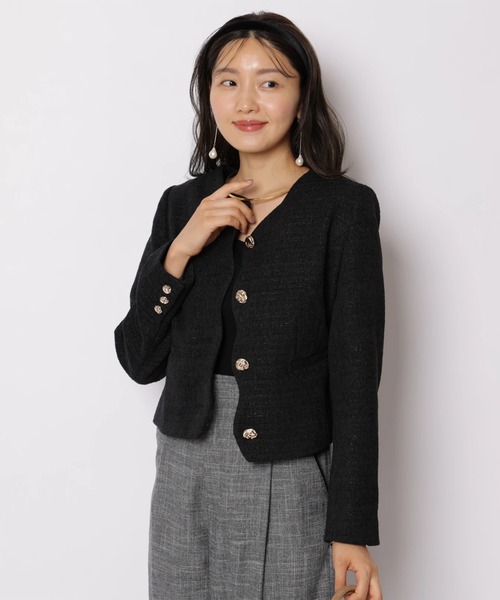 JUSGLITTY(ジャスグリッティー)の「スカラジャケット(その他アウター・レディース・ブラック/ブルー系その他3・1/2)」の2枚目の写真