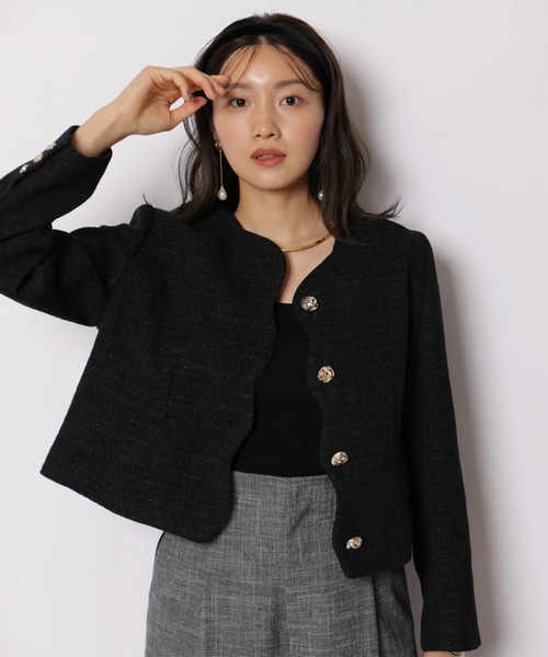 JUSGLITTY(ジャスグリッティー)の「スカラジャケット(その他アウター・レディース・ブラック/ブルー系その他3・1/2)」の3枚目の写真