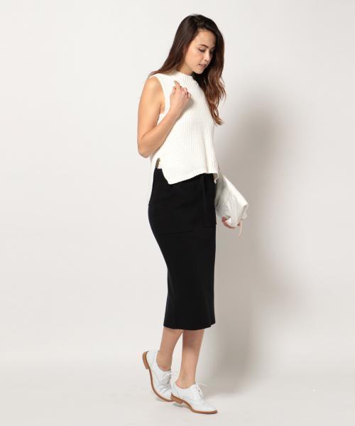 SHARE PARK（シェアパーク）の「ミラノリブスカート（スカート・レディース・ライトグレー系/ネイビー系・0/1）」の2枚目の写真