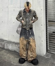 RICH（リッチ）の「【RICH】MULTI RIVET DIRT WASHED WIDE PANTS  / 【RICH】ダーティーウォッシュリベットワイドデニムパンツ＜着用動画あり＞（デニムパンツ）」